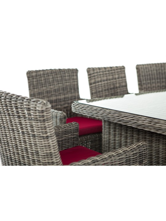 Grupo de asientos Fontana XL rojo rubí, gris jaspeado