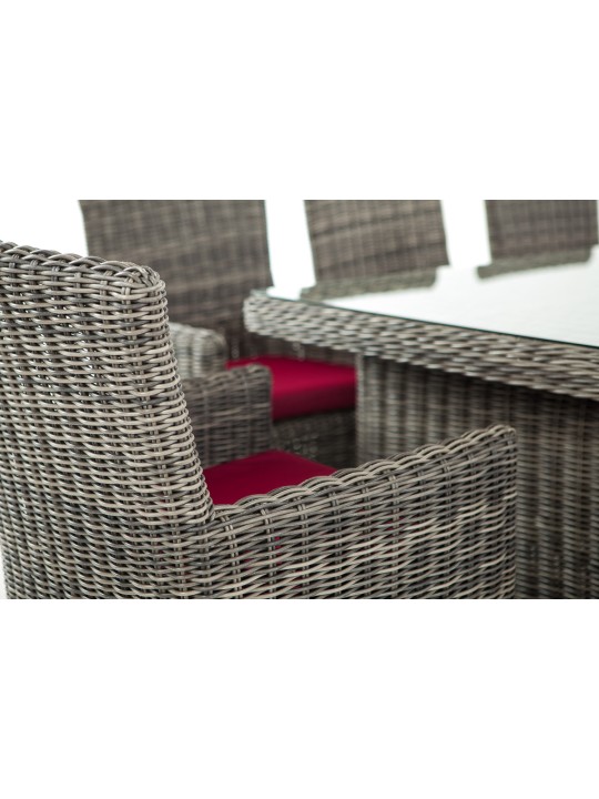 Grupo de asientos Fontana XL rojo rubí, gris jaspeado
