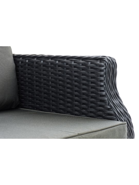 Sillón Breno incl. taburete antracita, negro