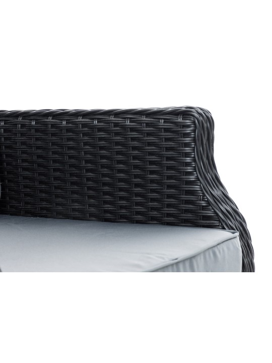 Sillón Breno incl. taburete gris hierro, negro