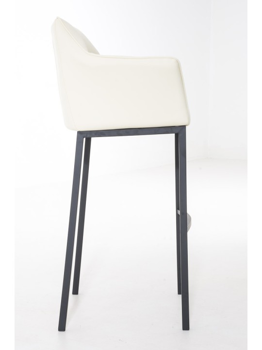 Taburete de bar Damaso B con estructura de 4 pies, crema