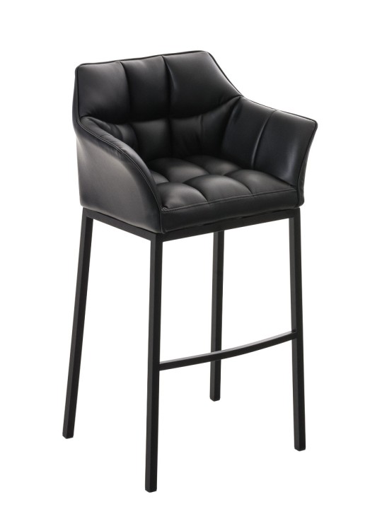 Taburete de bar Damaso B con estructura de 4 pies, negro