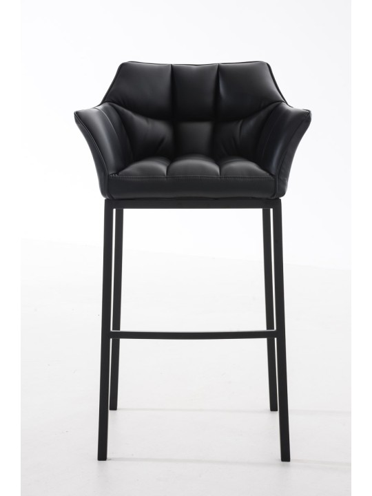 Taburete de bar Damaso B con estructura de 4 pies, negro