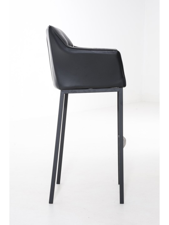 Taburete de bar Damaso B con estructura de 4 pies, negro