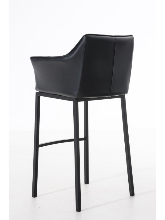 Taburete de bar Damaso B con estructura de 4 pies, negro