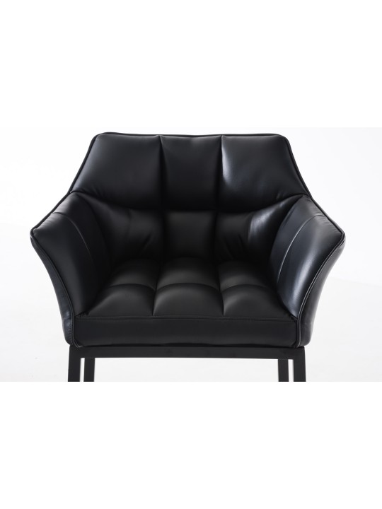 Taburete de bar Damaso B con estructura de 4 pies, negro