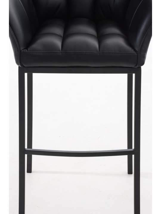 Taburete de bar Damaso B con estructura de 4 pies, negro