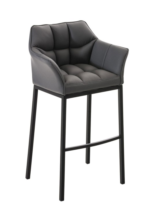 Taburete de bar Damaso B con estructura de 4 pies, gris