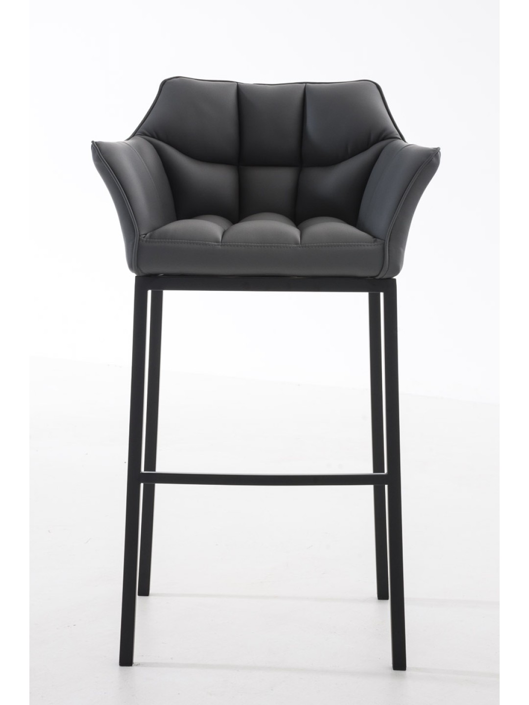 Taburete de bar Damaso B con estructura de 4 pies, gris