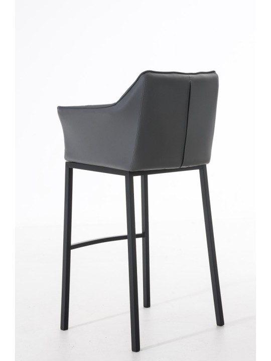 Taburete de bar Damaso B con estructura de 4 pies, gris