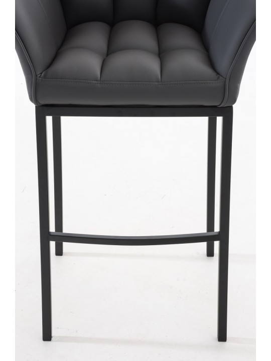 Taburete de bar Damaso B con estructura de 4 pies, gris