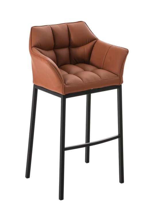 Taburete de bar Damaso B con estructura de 4 pies, marrón claro