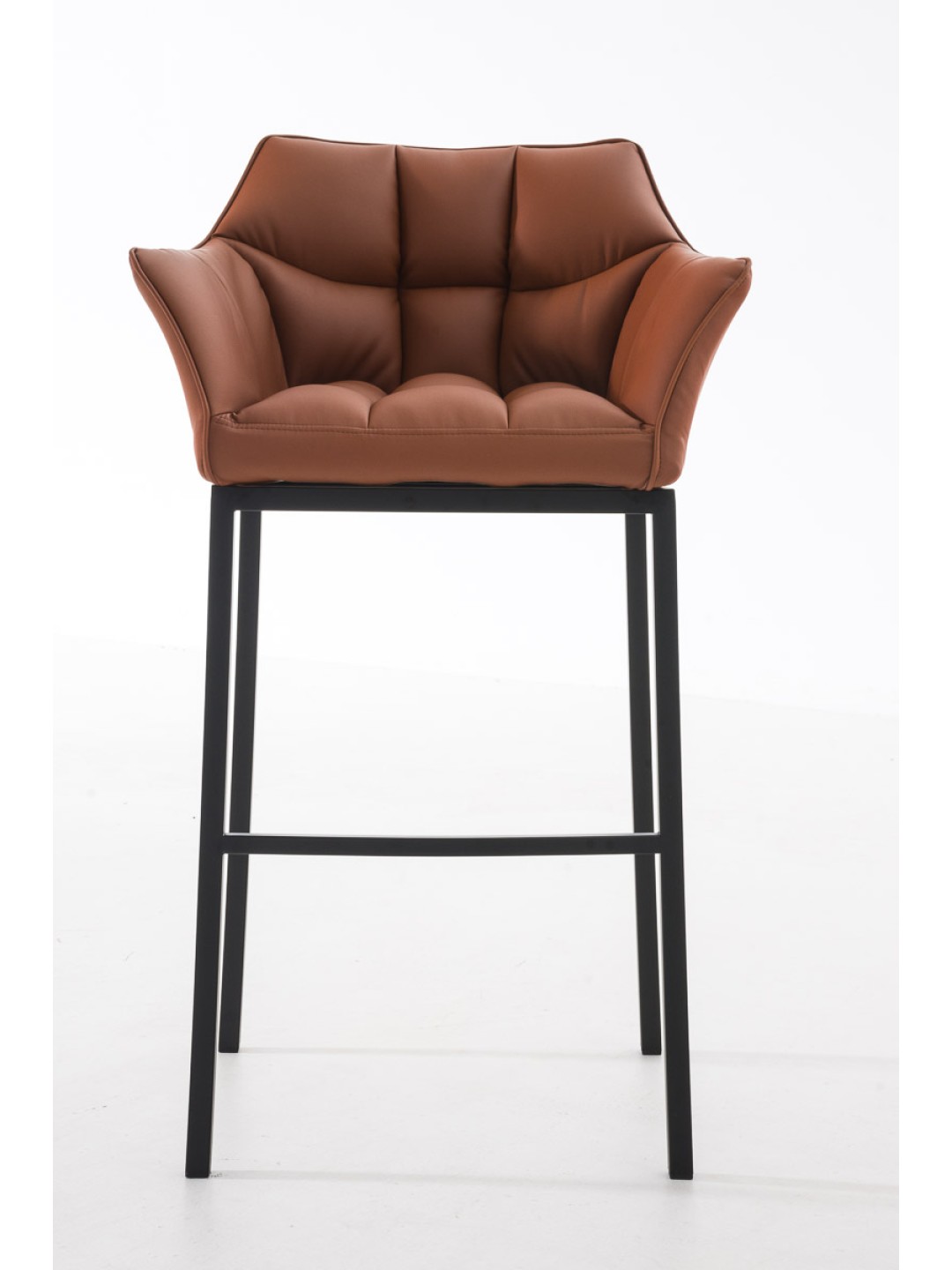 Taburete de bar Damaso B con estructura de 4 pies, marrón claro