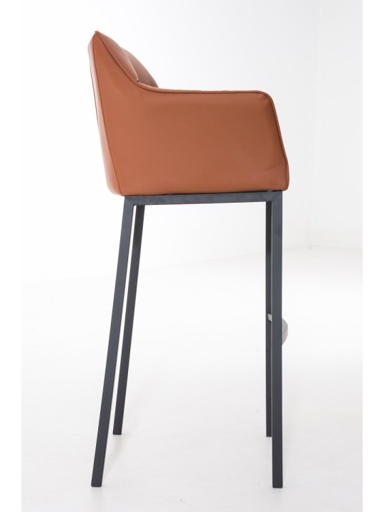 Taburete de bar Damaso B con estructura de 4 pies, marrón claro