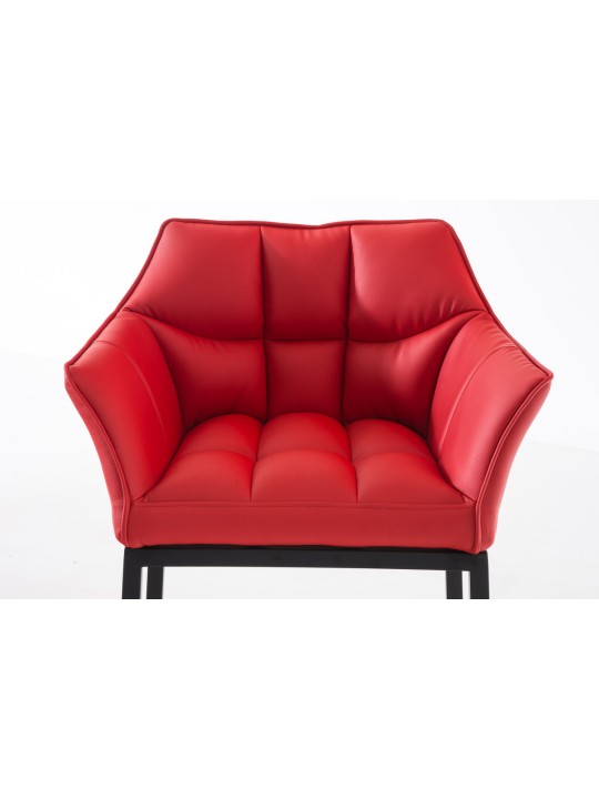 Taburete de bar Damaso B con estructura de 4 pies, rojo