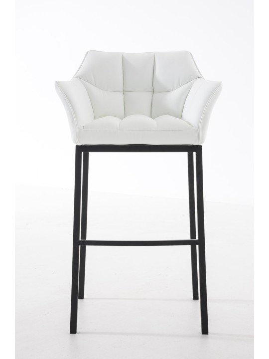 Taburete de bar Damaso B con estructura de 4 pies, blanco
