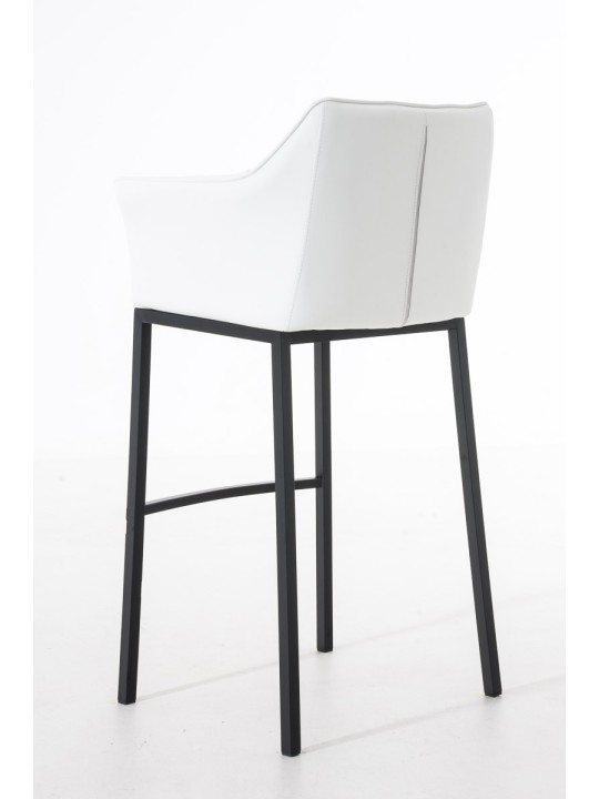 Taburete de bar Damaso B con estructura de 4 pies, blanco