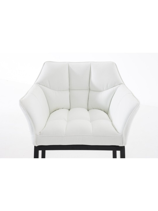 Taburete de bar Damaso B con estructura de 4 pies, blanco