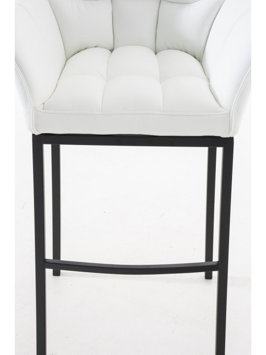 Taburete de bar Damaso B con estructura de 4 pies, blanco