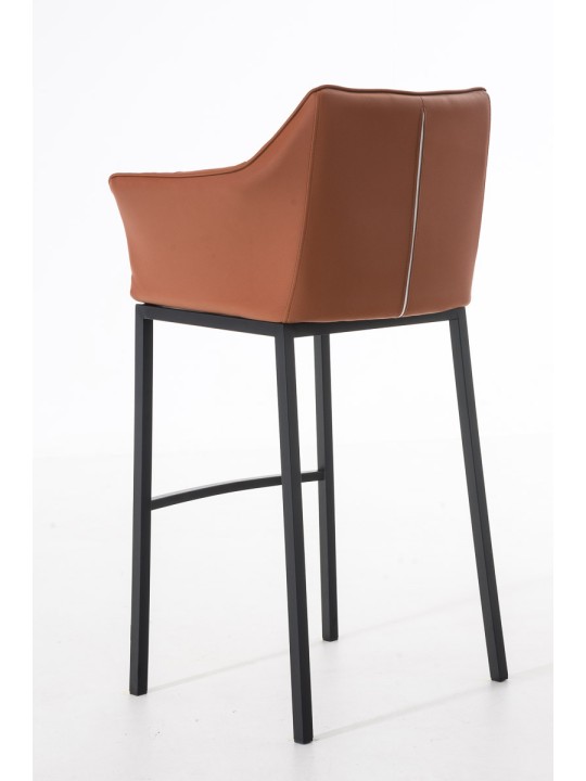 Taburete de bar Damaso B con estructura de 4 pies, marrón claro