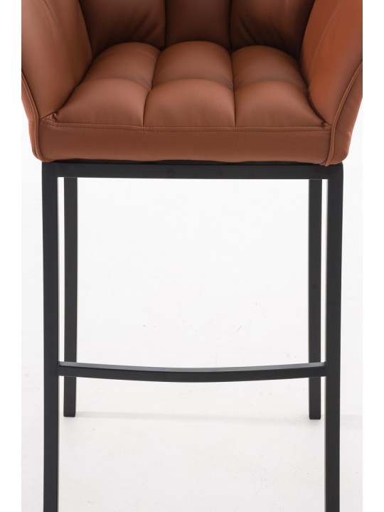 Taburete de bar Damaso B con estructura de 4 pies, marrón claro