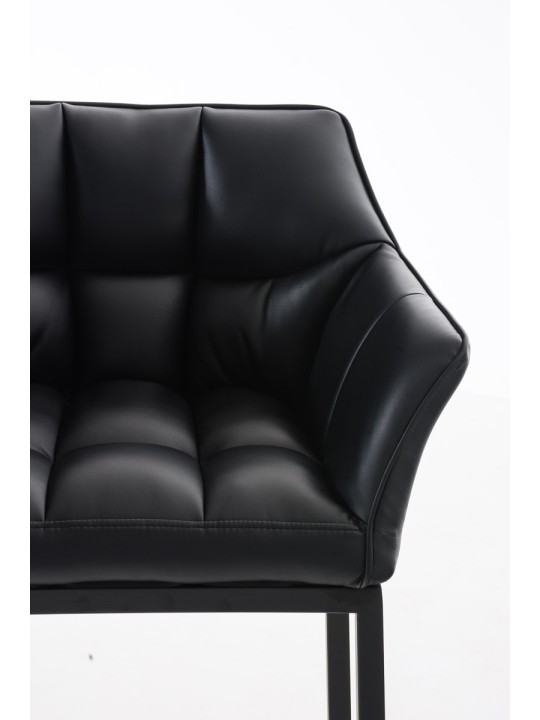 Taburete de bar Damaso B con estructura de 4 pies, negro