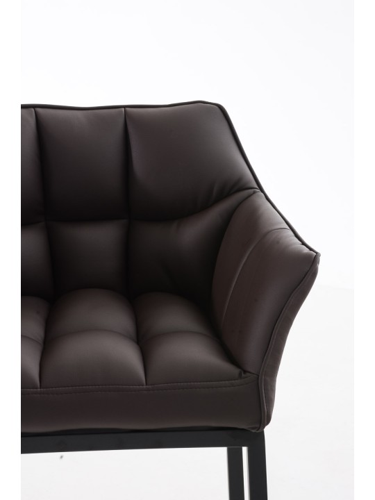 Taburete de bar Damaso B con estructura de 4 pies, marrón