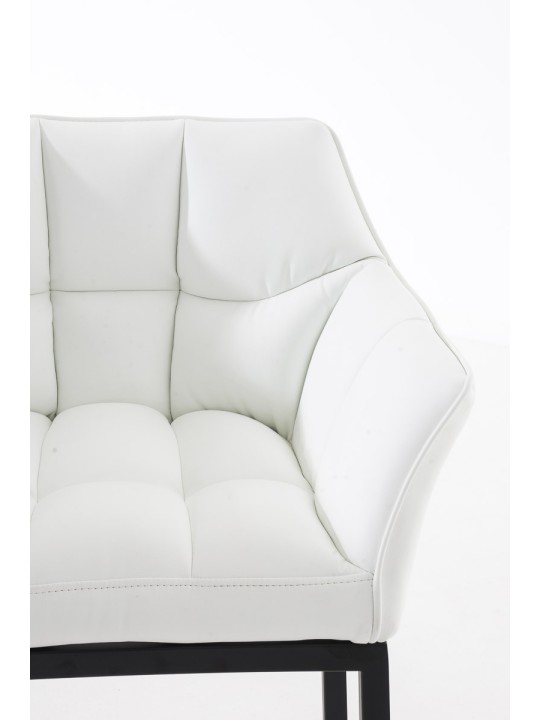 Taburete de bar Damaso B con estructura de 4 pies, blanco