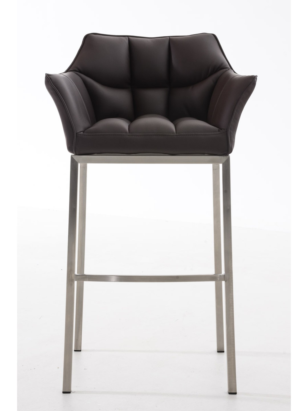 Taburete de bar Damaso E con estructura de 4 pies, marrón