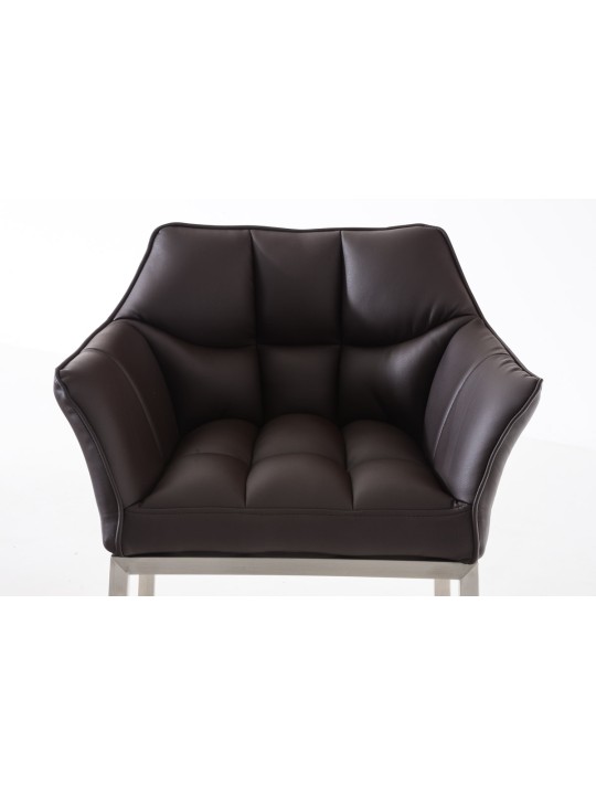 Taburete de bar Damaso E con estructura de 4 pies, marrón