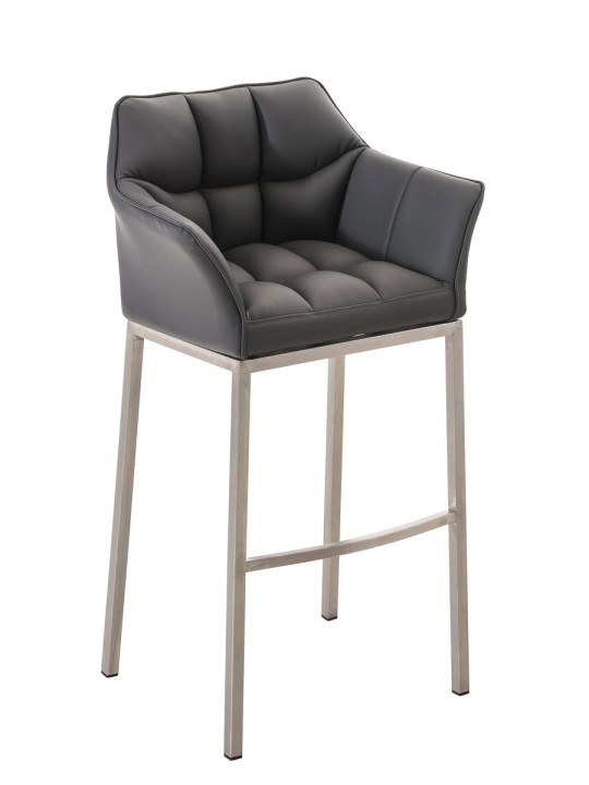 Taburete de bar Damaso E con estructura de 4 pies, gris