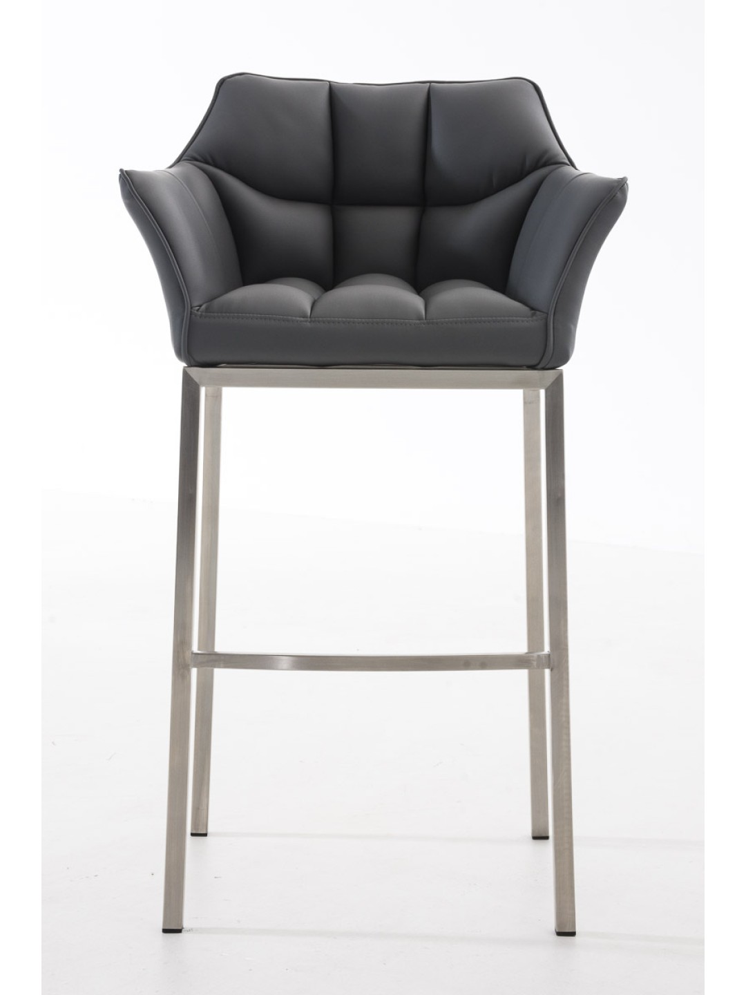 Taburete de bar Damaso E con estructura de 4 pies, gris