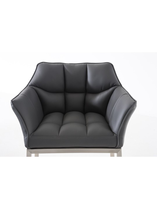 Taburete de bar Damaso E con estructura de 4 pies, gris