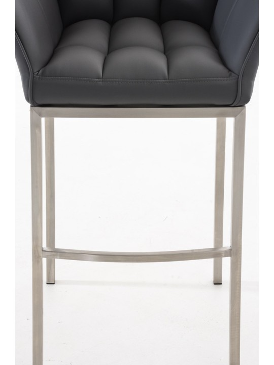 Taburete de bar Damaso E con estructura de 4 pies, gris