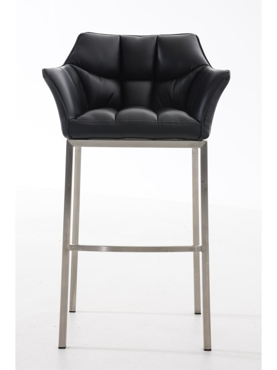 Taburete de bar Damaso E con estructura de 4 pies, negro