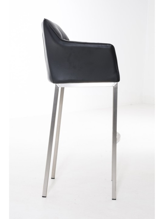 Taburete de bar Damaso E con estructura de 4 pies, negro