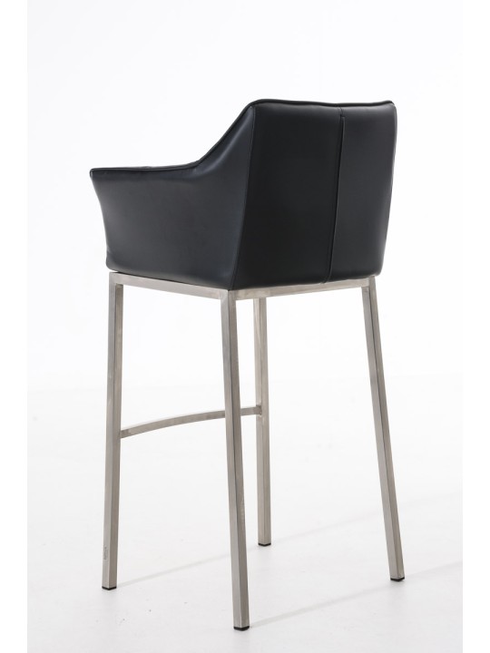 Taburete de bar Damaso E con estructura de 4 pies, negro