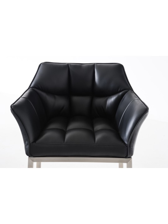 Taburete de bar Damaso E con estructura de 4 pies, negro