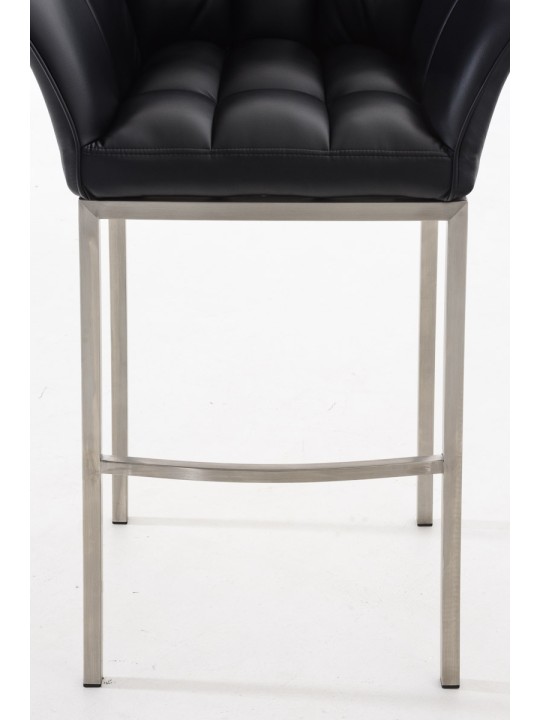 Taburete de bar Damaso E con estructura de 4 pies, negro