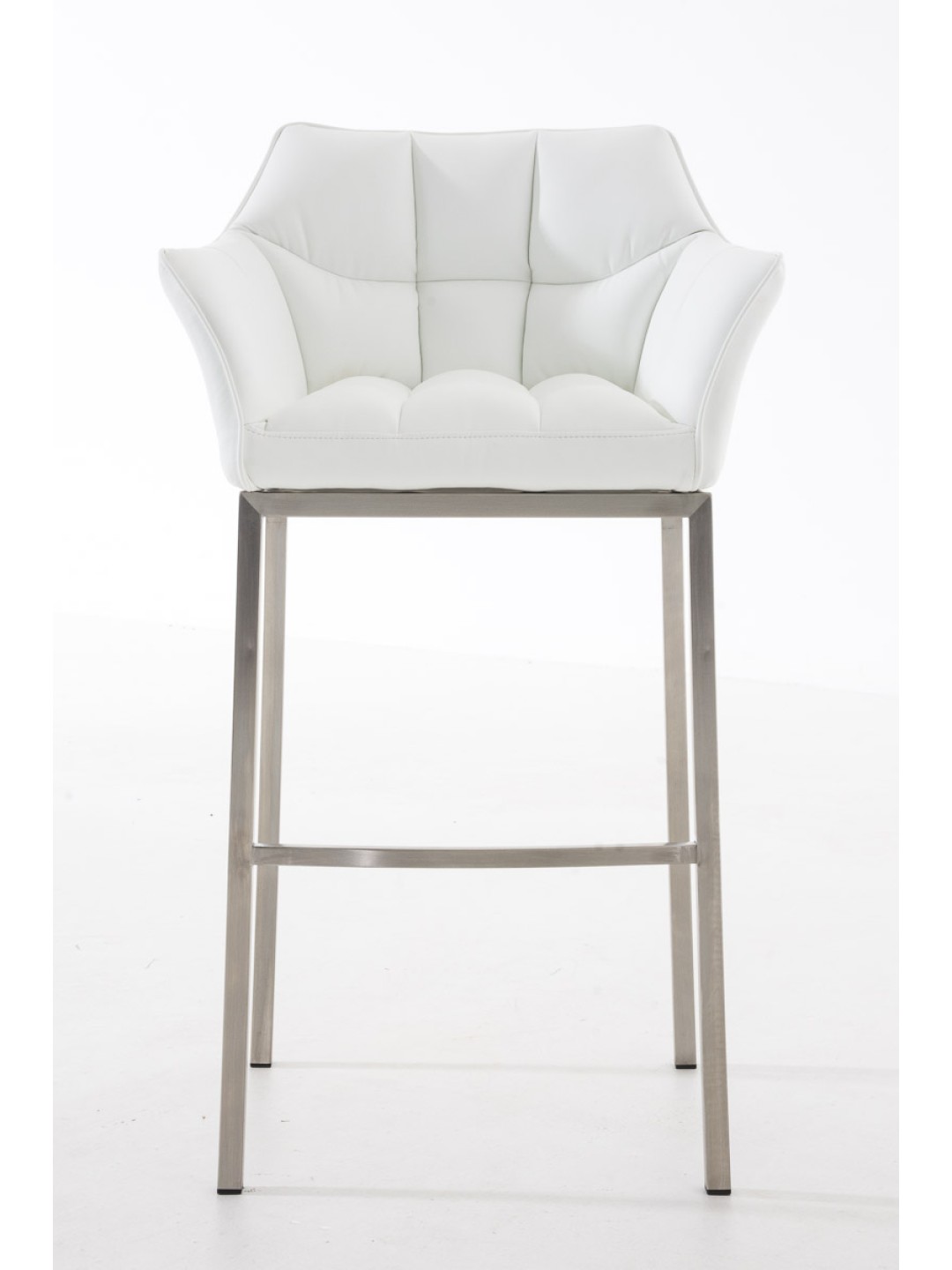 Taburete de bar Damaso E con estructura de 4 pies, blanco
