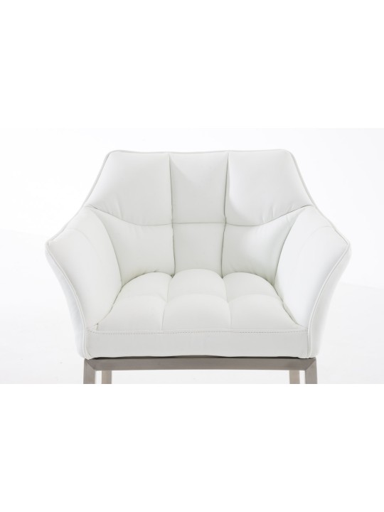 Taburete de bar Damaso E con estructura de 4 pies, blanco