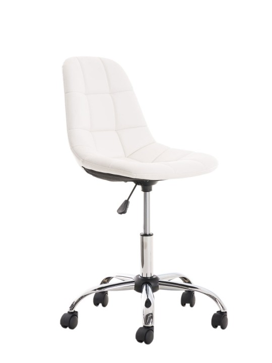 Silla de oficina Emil de piel sintética, blanco