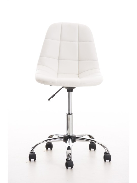 Silla de oficina Emil de piel sintética, blanco