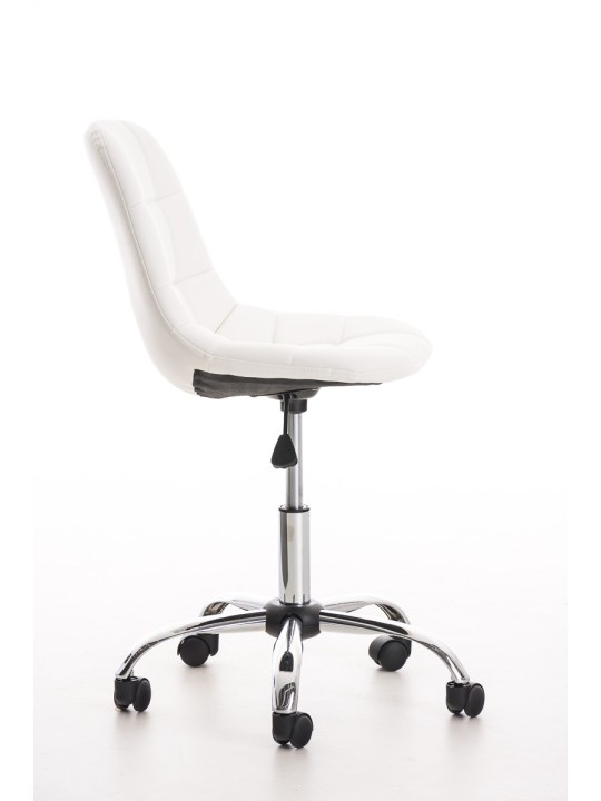 Silla de oficina Emil de piel sintética, blanco