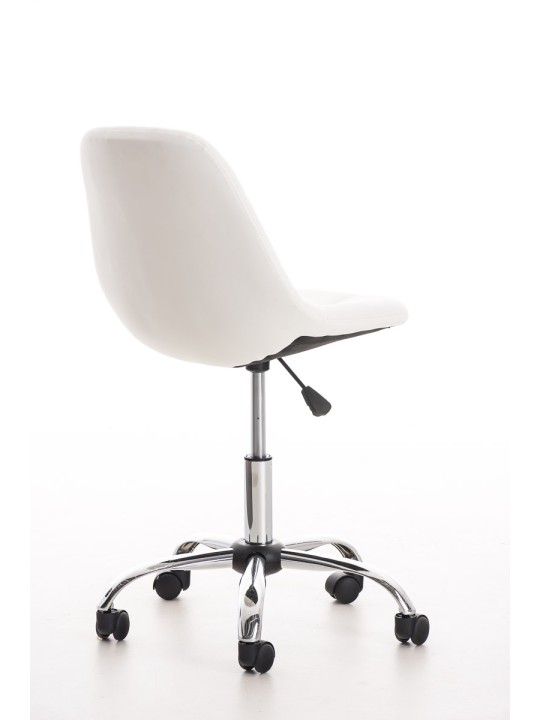 Silla de oficina Emil de piel sintética, blanco