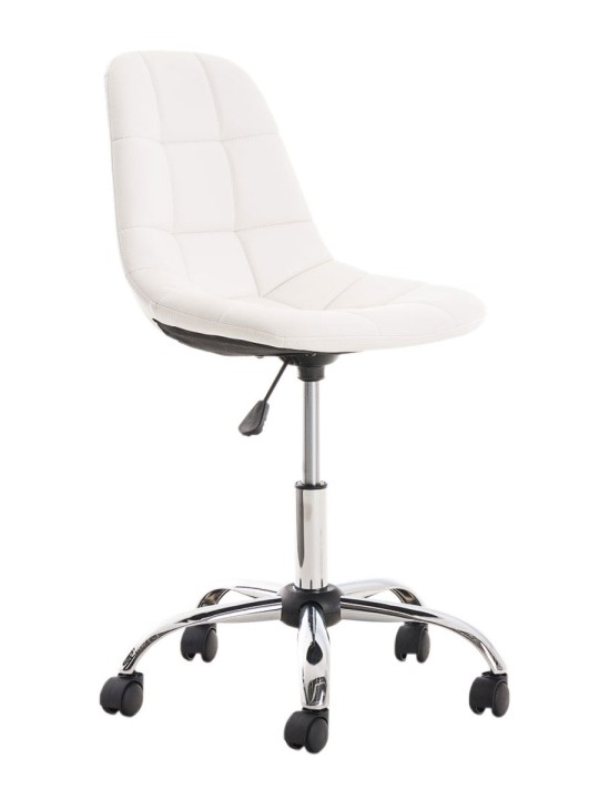 Silla de oficina Emil de piel sintética, blanco