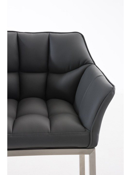 Taburete de bar Damaso E con estructura de 4 pies, gris