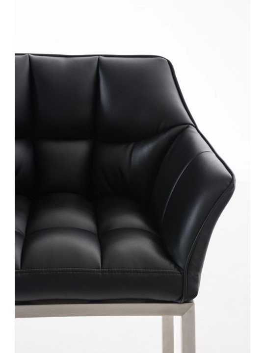 Taburete de bar Damaso E con estructura de 4 pies, negro