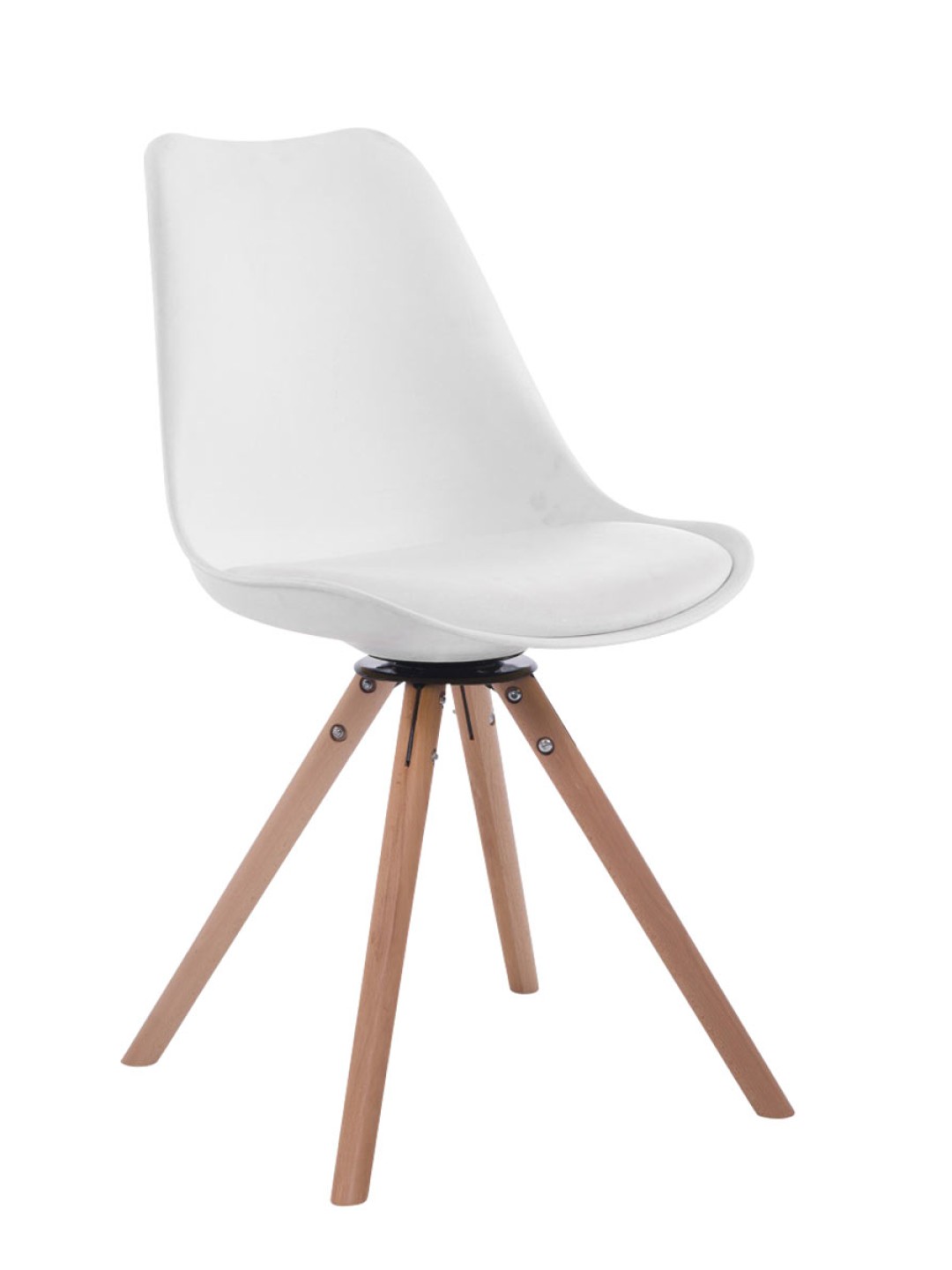 Silla de visita redonda giratoria Natura Troyes, blanco