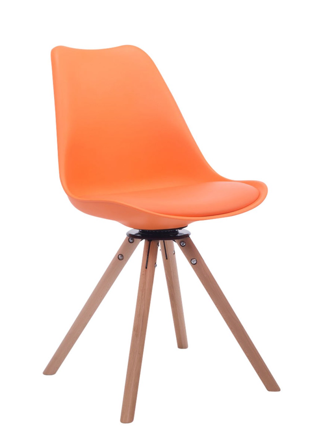 Silla de visita redonda giratoria Natura Troyes, naranja